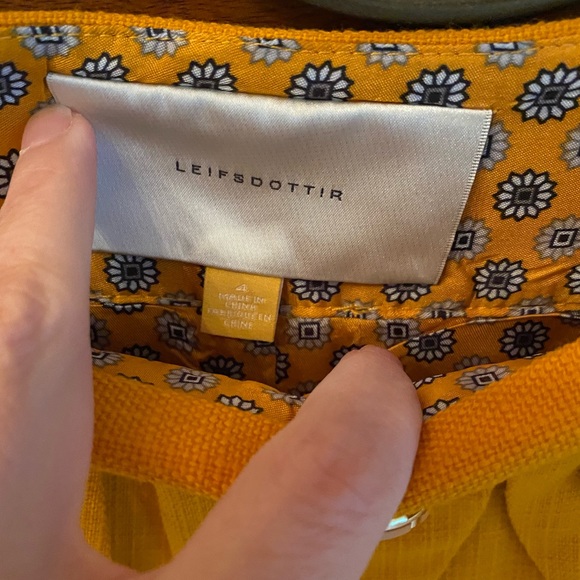 Leifsdottir marigold linen wool blend peplum miniskirt size 4 - Picture 5 of 5